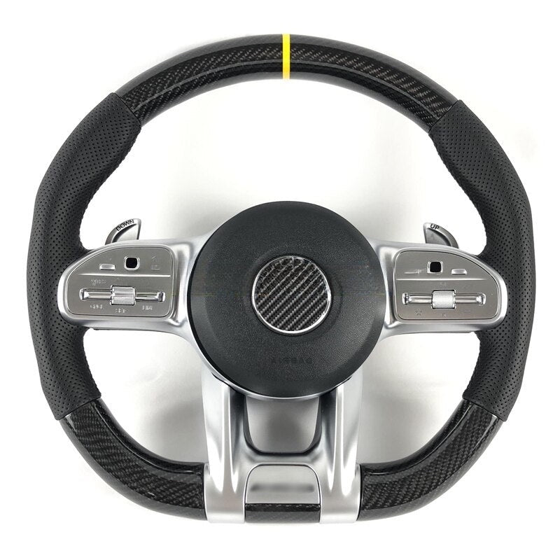 Mercedes Benz AMG W205 W204 E300 W213 G500 W212 C63 S63 CLS63 E63S GLC 2009-2021Carbon Fiber Steering Wheel - Lxud Customz