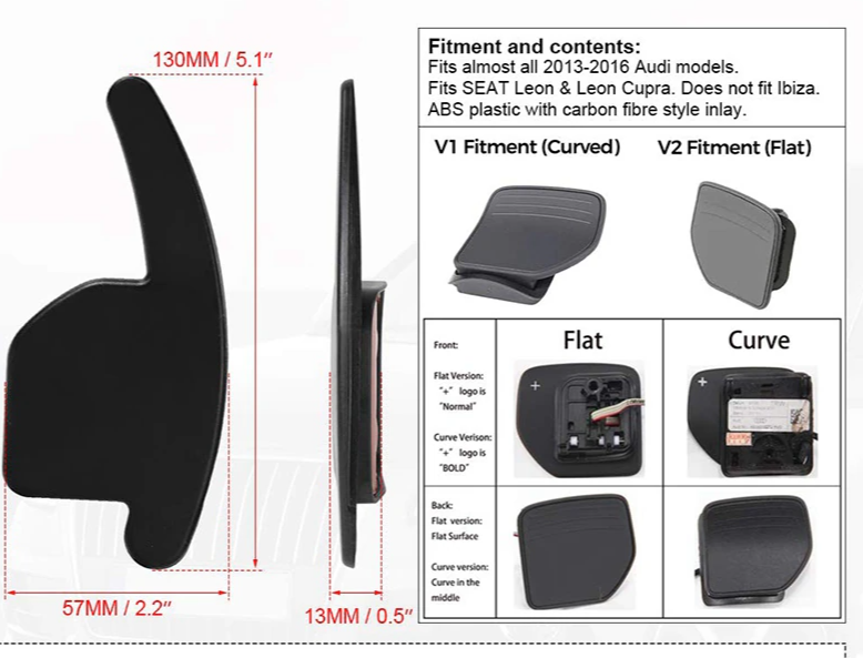 Carbon DSG Paddle Extension For Audi - Lxud Customz