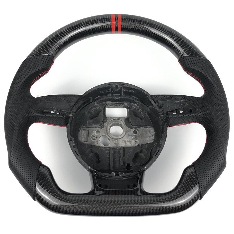 Audi Carbon Fiber Steering Wheel 2014 2015 2016 2017 2018 2019 2020 2021 2022 - Lxud Customz