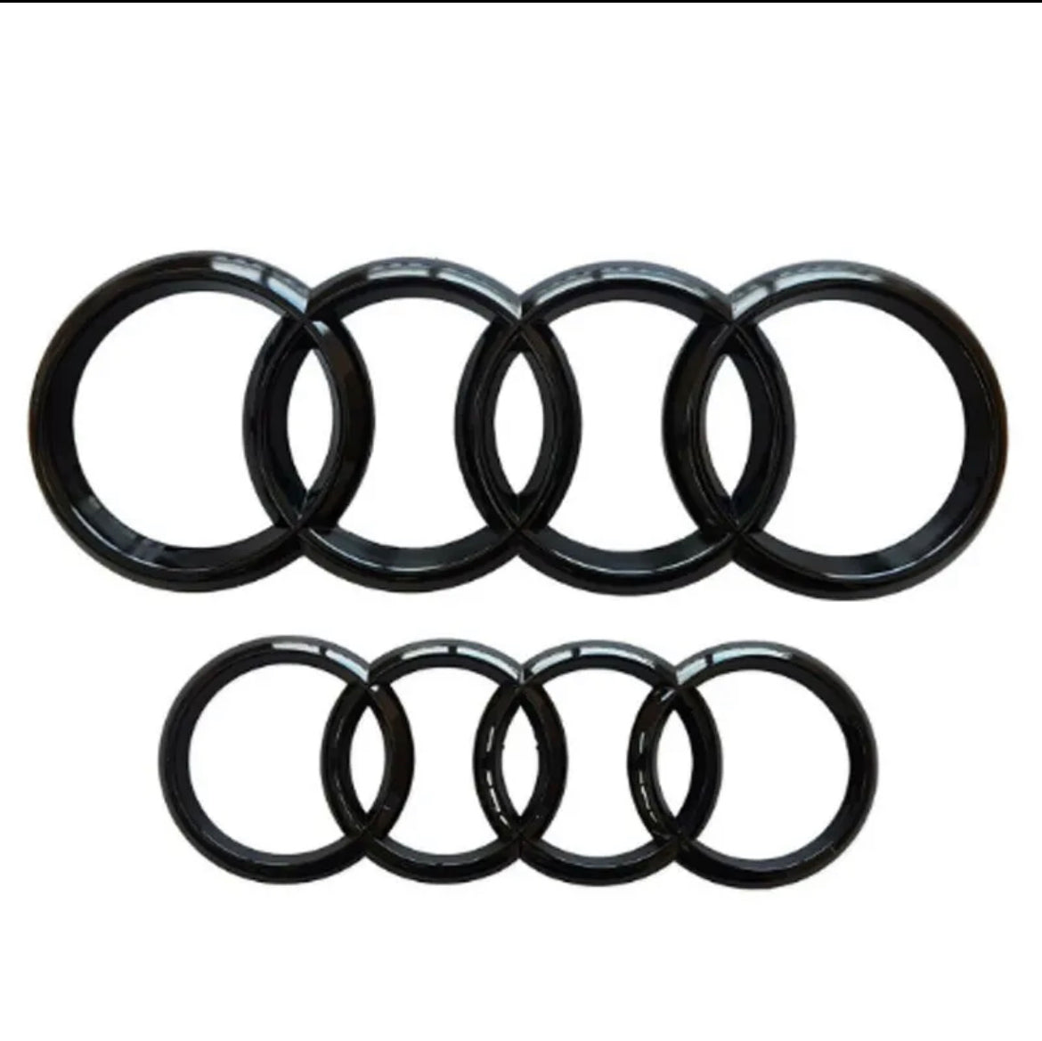 Audi ABS Silver Black Emblem Logo For A3 A4 A5 A6 A7 Q2 Q3 Q5 Q8 TT - Lxud Customz