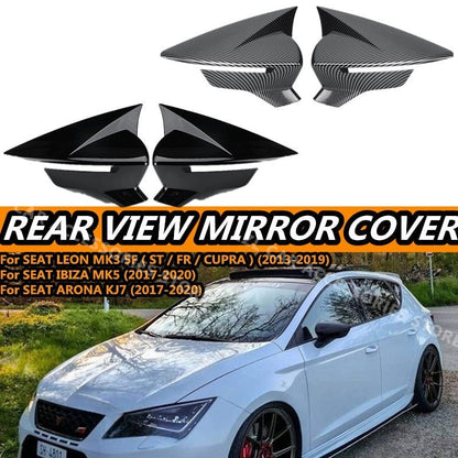 2x Mirror Covers Cap For Seat Leon MK3 MK3.5 2013-2019/ Ibiza MK5 - Lxud Customz