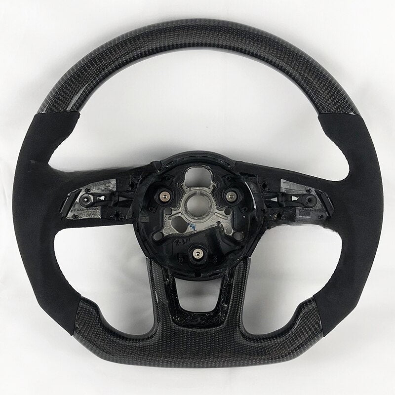 Audi Carbon Fiber Steering Wheel 2014 2015 2016 2017 2018 2019 2020 2021 2022 - Lxud Customz