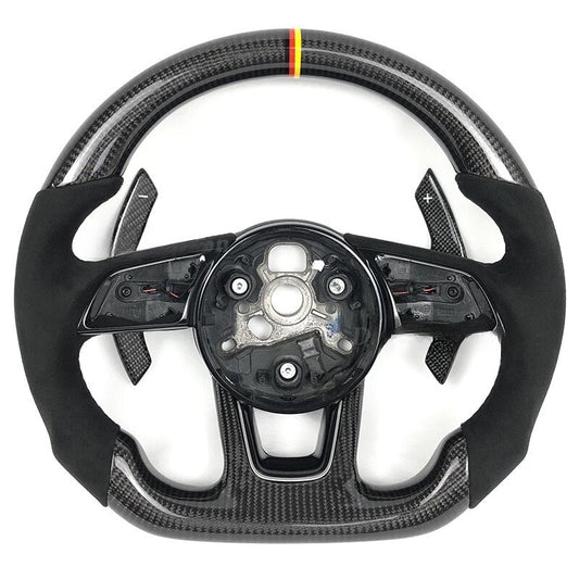 Audi Carbon Fiber Steering Wheel 2014 2015 2016 2017 2018 2019 2020 2021 2022 - Lxud Customz