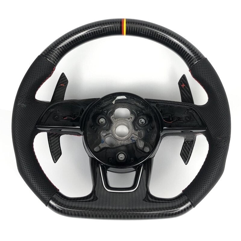 Audi Carbon Fiber Steering Wheel 2014 2015 2016 2017 2018 2019 2020 2021 2022 - Lxud Customz