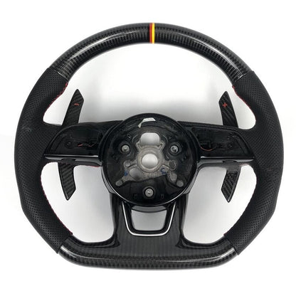 Audi Carbon Fiber Steering Wheel 2014 2015 2016 2017 2018 2019 2020 2021 2022 - Lxud Customz