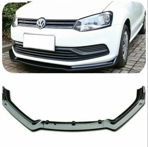 Volkswagen Polo MK5 6R Standard Pre‑Facelift 2010-2013 Black Front Bumper Splitter Lip 3Pcs - Lxud Customz