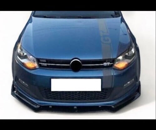 Volkswagen Polo MK5 6R Standard Pre‑Facelift 2010-2013 Black Front Bumper Splitter Lip 3Pcs - Lxud Customz