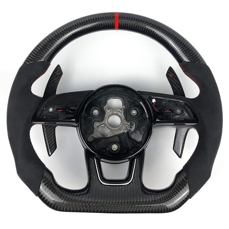 Audi Carbon Fiber Steering Wheel 2014 2015 2016 2017 2018 2019 2020 2021 2022 - Lxud Customz