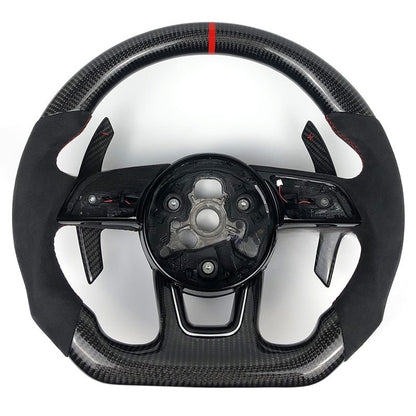 Audi Carbon Fiber Steering Wheel 2014 2015 2016 2017 2018 2019 2020 2021 2022 - Lxud Customz