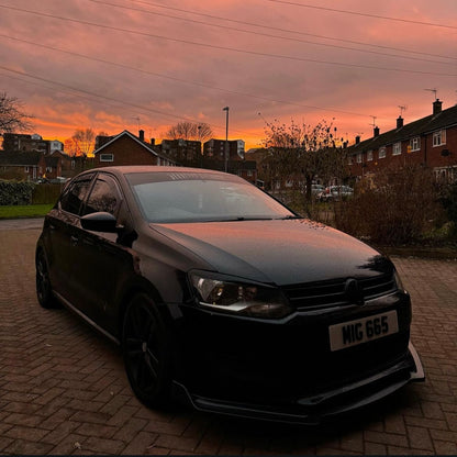 Volkswagen Polo MK5 6R Standard Pre‑Facelift 2010-2013 Black Front Bumper Splitter Lip 3Pcs - Lxud Customz