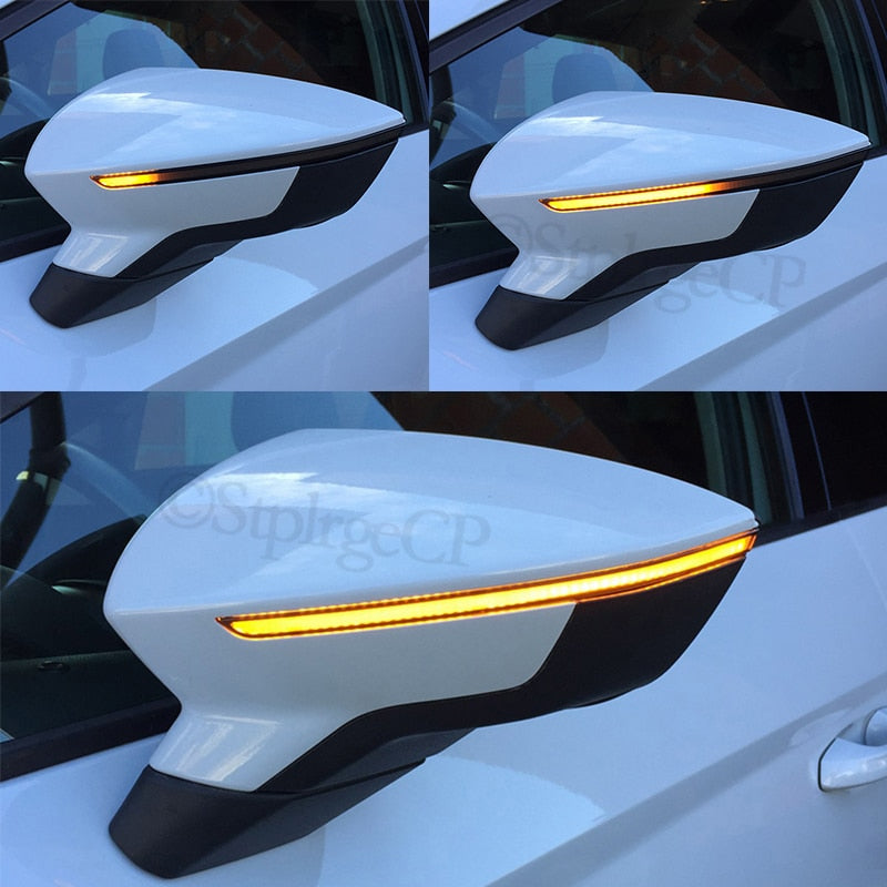 Side Mirror LED Dynamic Turn Signal For Seat Leon Mk3 5F - Lxud Customz