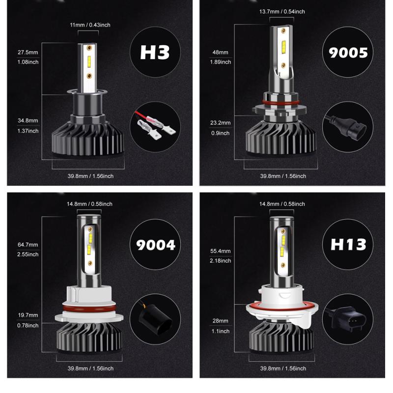 120W LED H7 H4 H1 H3 H8 H11 9005 9006 9007 880 3000K 6000K Led bulbs - Lxud Customz