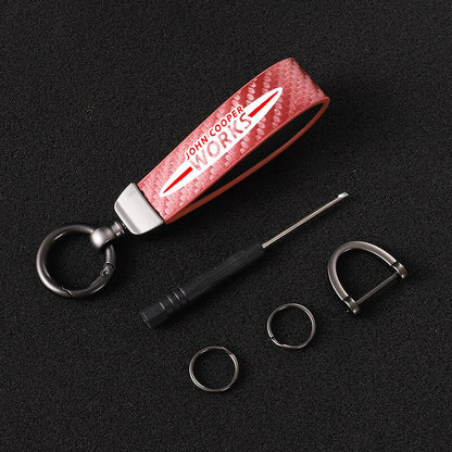 Carbon Fibre Style Keychain For Mini Cooper S JCW R55 R56 R50 R53 R60 F55 F56 - Lxud Customz