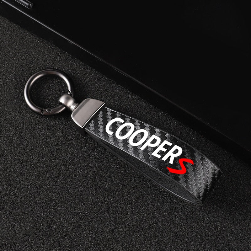 Carbon Fibre Style Keychain For Mini Cooper S JCW R55 R56 R50 R53 R60 F55 F56 - Lxud Customz