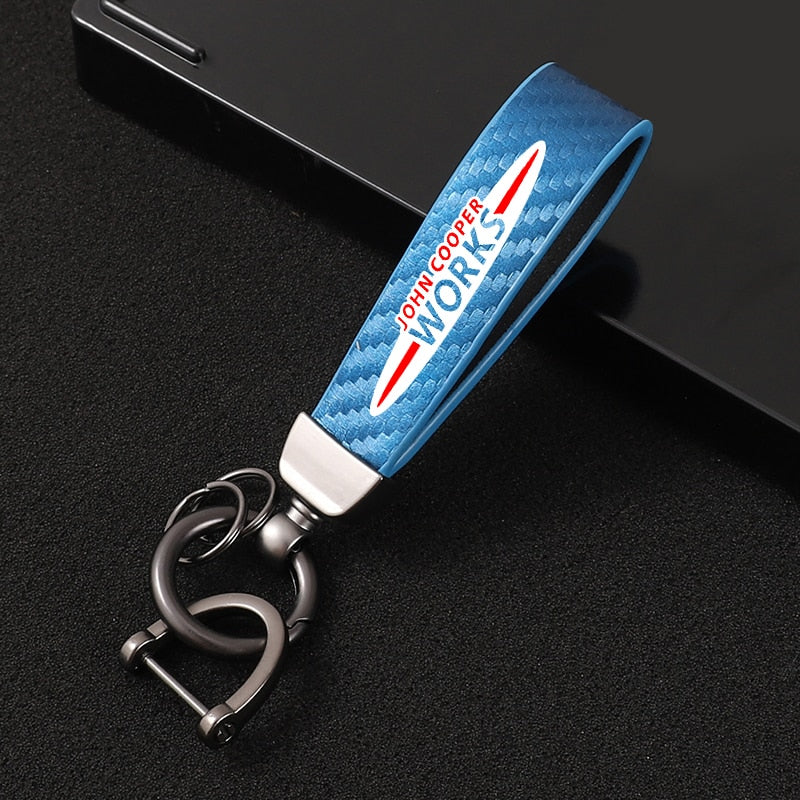 Carbon Fibre Style Keychain For Mini Cooper S JCW R55 R56 R50 R53 R60 F55 F56 - Lxud Customz