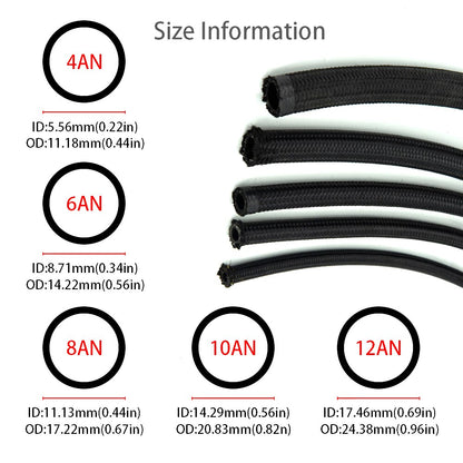 Reinforced Nylon Fuel/Oil Catchcan Hose AN6 An8 An10 AN12 - Lxud Customz