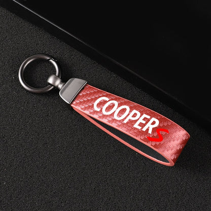 Carbon Fibre Style Keychain For Mini Cooper S JCW R55 R56 R50 R53 R60 F55 F56 - Lxud Customz