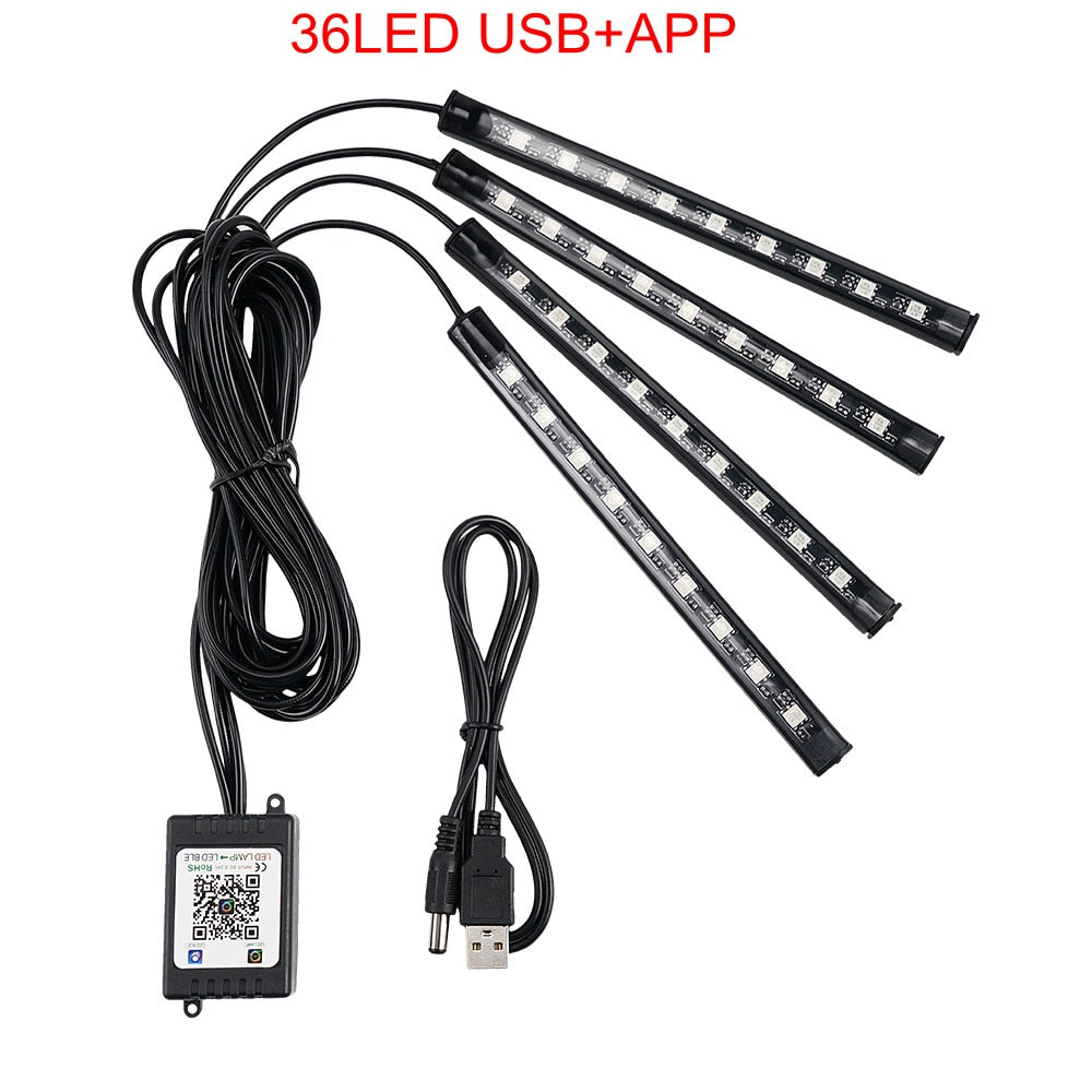 Ambient LED Strip Light Kit For  Foot Light/Underglow With Remote APP - Lxud Customz