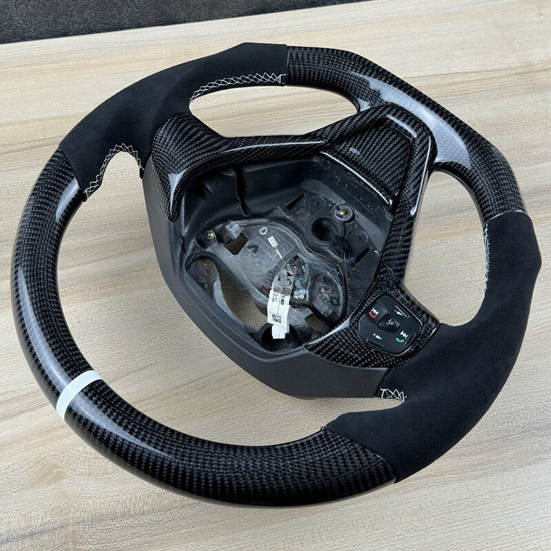 Ford Fiesta ST180 Real Glossy Black Carbon Fiber Steering Wheel - Lxud Customz