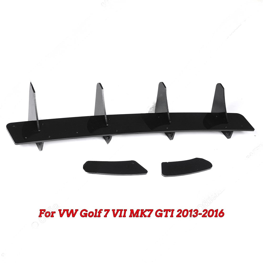 4 Fins Glossy Rear Bumper Diffuser For VW Volkswagen Golf MK7 GTI 2013-2016 - Lxud Customz