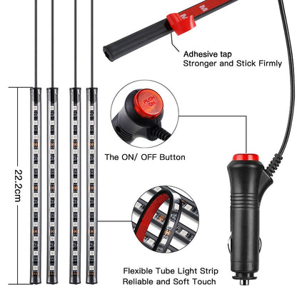 Ambient LED Strip Light Kit For  Foot Light/Underglow With Remote APP - Lxud Customz