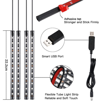 Ambient LED Strip Light Kit For  Foot Light/Underglow With Remote APP - Lxud Customz