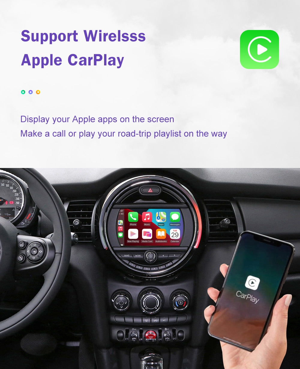 Wireless Apple CarPlay/Android Auto for Mini R55-R61 F54-F57 - Lxud Customz