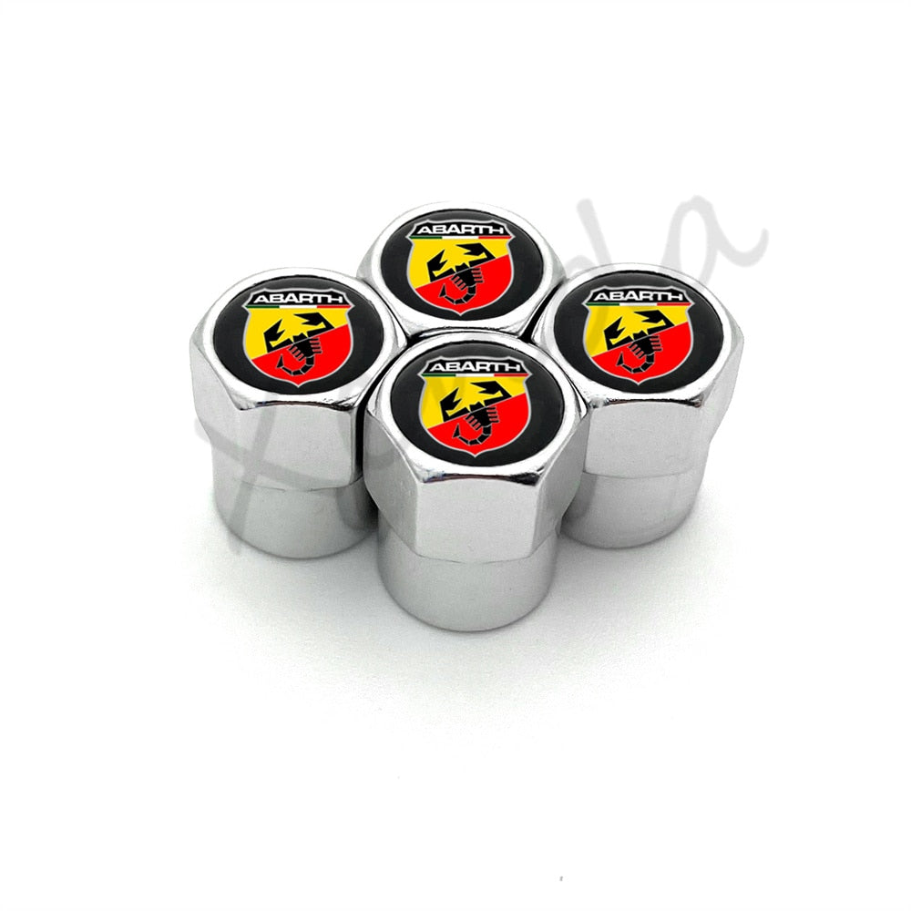 4Pcs Car Tire Valve Caps For Fiat Punto Abarth 500 - Lxud Customz