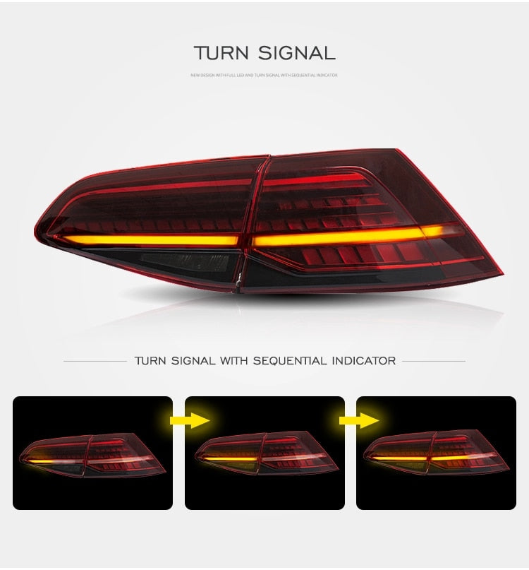 LED Tail Lights For Volkswagen VW Golf 7 MK7 Golf7.5 TSI STI 2013-2019 - Lxud Customz