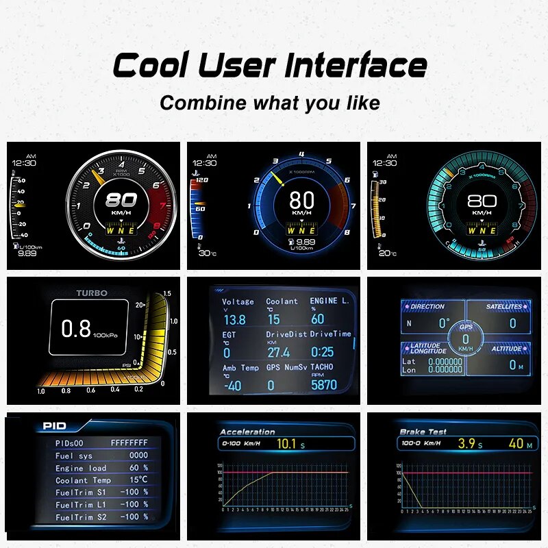 NEW Digital Smart Boost Gauge OBD2