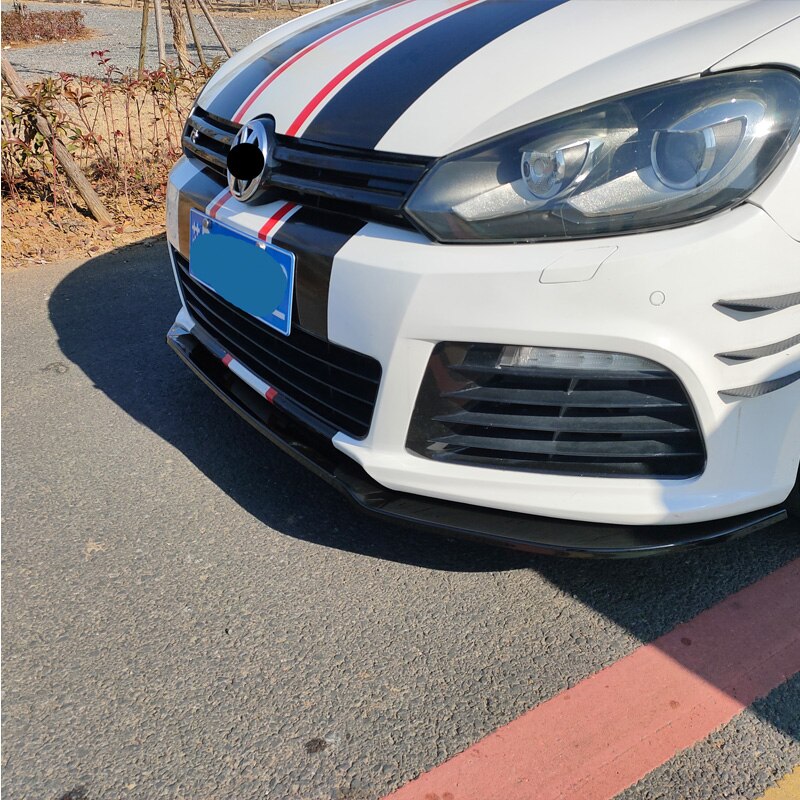 Volkswagen Golf 6 MK6 R R20 2008-2013 Glossy Black ABS Car Front Bumper Splitter Lip - Lxud Customz