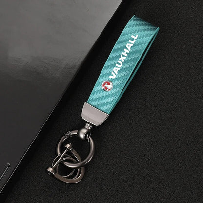 Carbon Fibre Style Keychain For Vauxhall