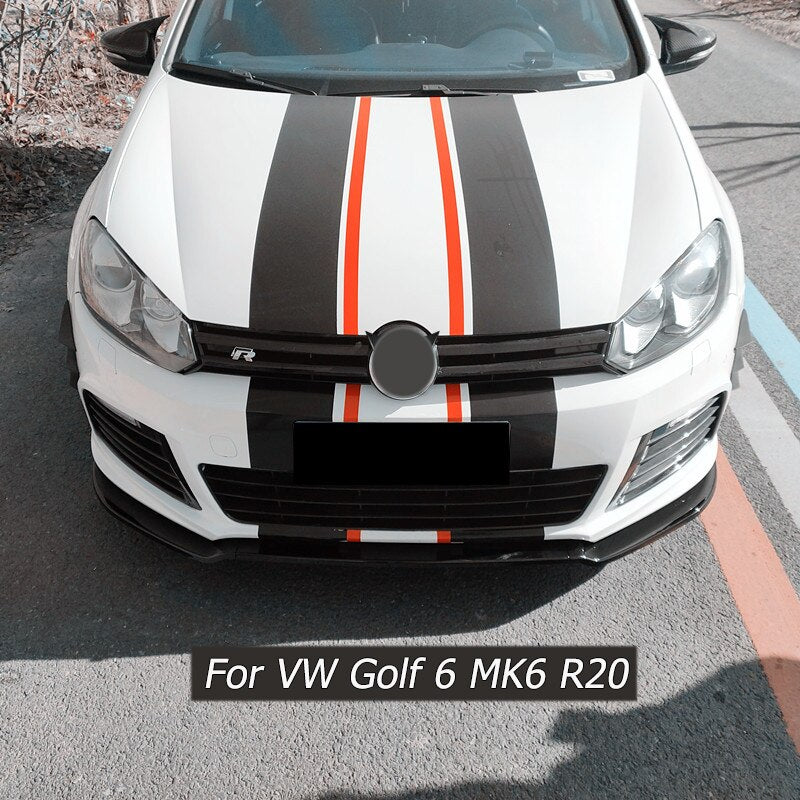 Volkswagen Golf 6 MK6 R R20 2008-2013 Glossy Black ABS Car Front Bumper Splitter Lip - Lxud Customz