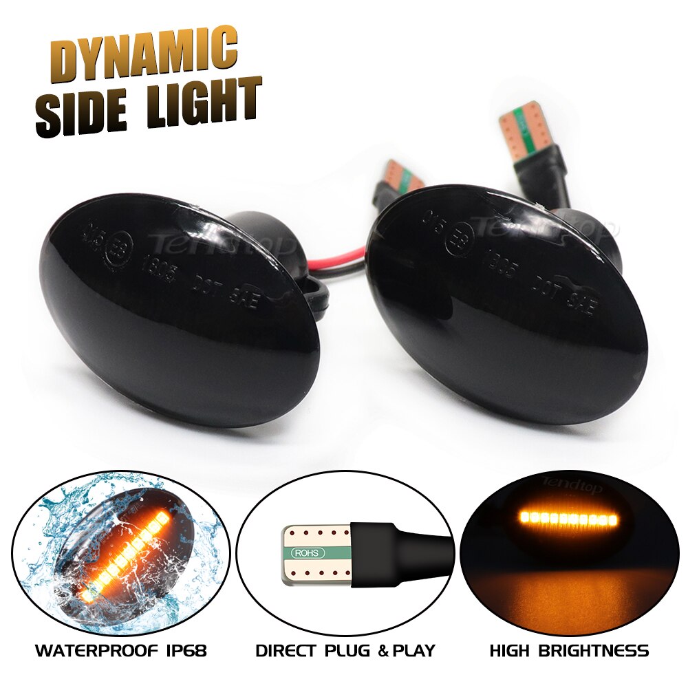 2pcs Dynamic LED Flashing Turn Signal Light For FIAT 500/Abarth 500 595 695 - Lxud Customz