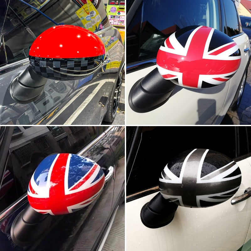 Black Flag Rear View Mirror Cap Covers For Mini Cooper F54 F55 F56 F57 F60 2015-2019 - Lxud Customz