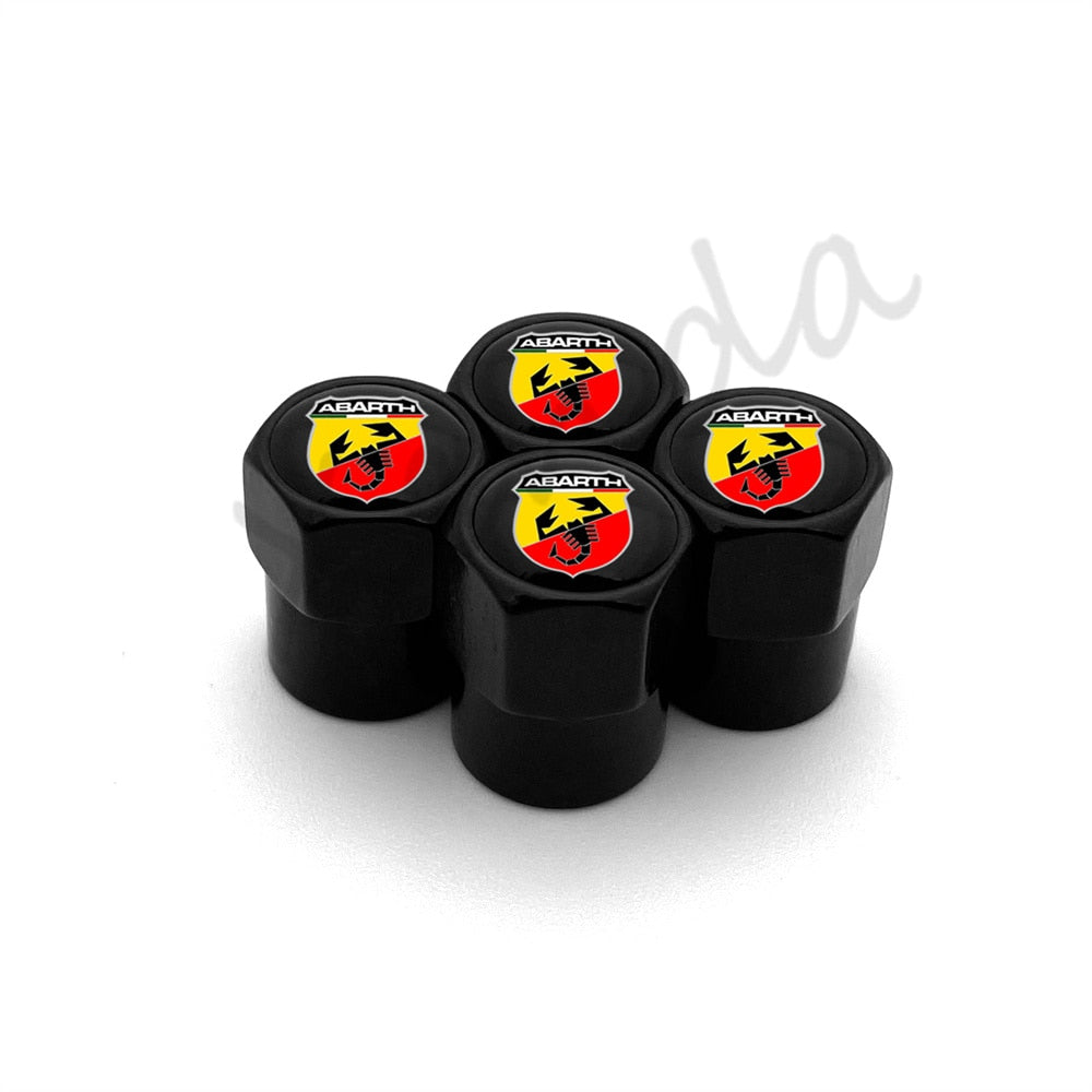 4Pcs Car Tire Valve Caps For Fiat Punto Abarth 500 - Lxud Customz