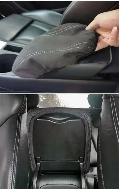 Suede armrest wrap cover For Audi A3 A4 A5 A6 A7 Q3 Q5