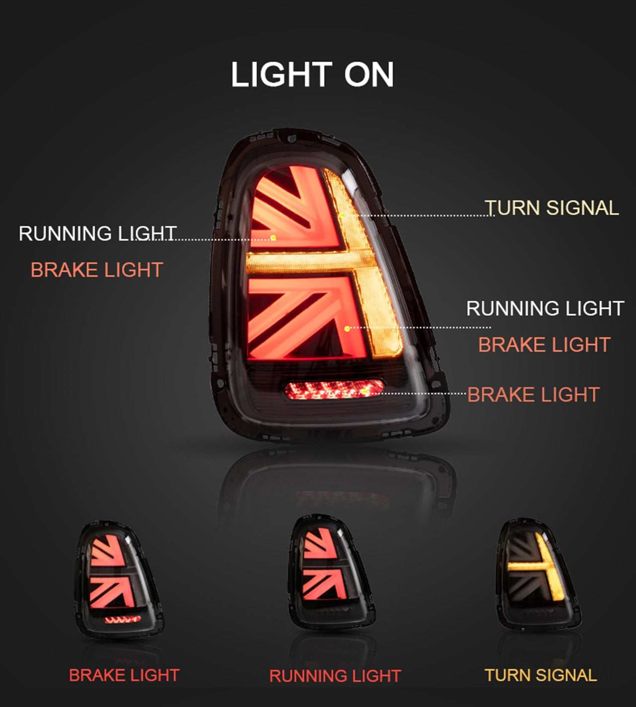 Led Rear TailLights For Mini Coopers R56 R57 R58 R59 2007-2013 - Lxud Customz