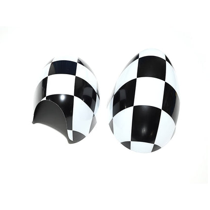 Black Flag Rear View Mirror Cap Covers For Mini Cooper S Hatchback R50 R52 R53 - Lxud Customz