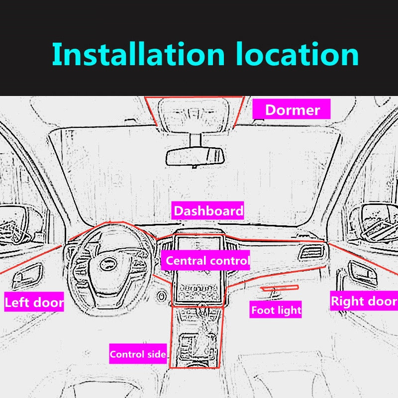 1M/2M/3M/5M Car Interior Lighting LED Strip - Lxud Customz