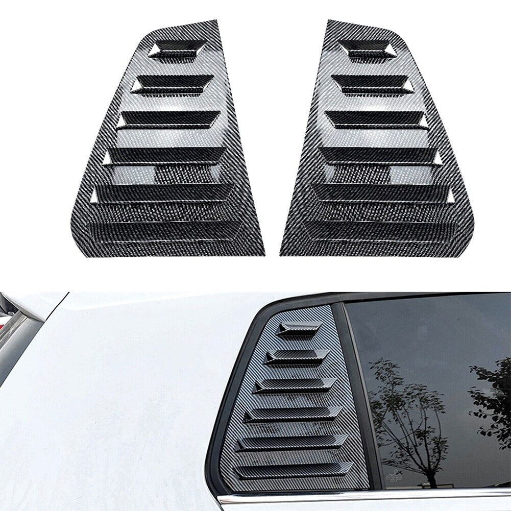 2Pcs Carbon Fiber Car Side Window Triangle Shutter Rear Triangle Window Spoiler Louver Shutter Cover For Golf 7 MK7 2013-2019 - Lxud Customz