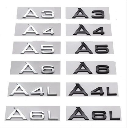 A1 A3 A4 A5 A6 A7 A8 A4L A6L A8L Q2 Q2L Q3 Q3L Q5 Q5L Q7 Q7L TFSI TDI Car Emblem Rear Sticker Badge For Audi - Lxud Customz