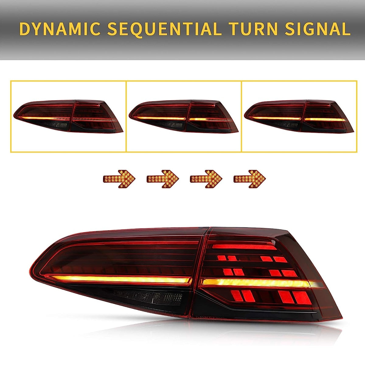 LED Tail Lights For Volkswagen VW Golf 7 MK7 Golf7.5 TSI STI 2013-2019 - Lxud Customz