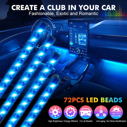 Ambient LED Strip Light Kit For  Foot Light/Underglow With Remote APP - Lxud Customz