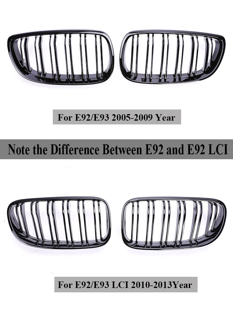 Front Black Grille For BMW 3 Series E92 E93 2005-2013 - Lxud Customz