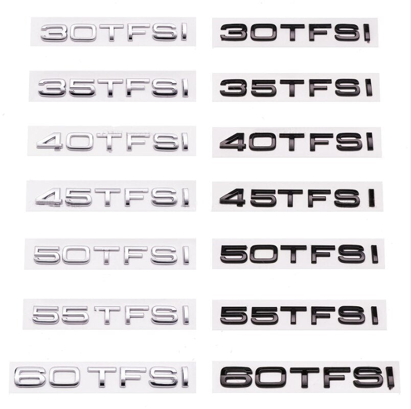 A1 A3 A4 A5 A6 A7 A8 A4L A6L A8L Q2 Q2L Q3 Q3L Q5 Q5L Q7 Q7L TFSI TDI Car Emblem Rear Sticker Badge For Audi - Lxud Customz