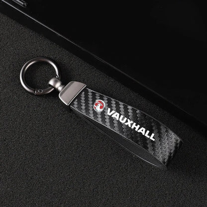 Carbon Fibre Style Keychain For Vauxhall