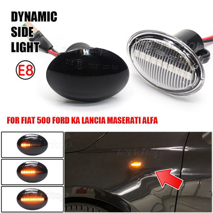 2pcs Dynamic LED Flashing Turn Signal Light For FIAT 500/Abarth 500 595 695 - Lxud Customz