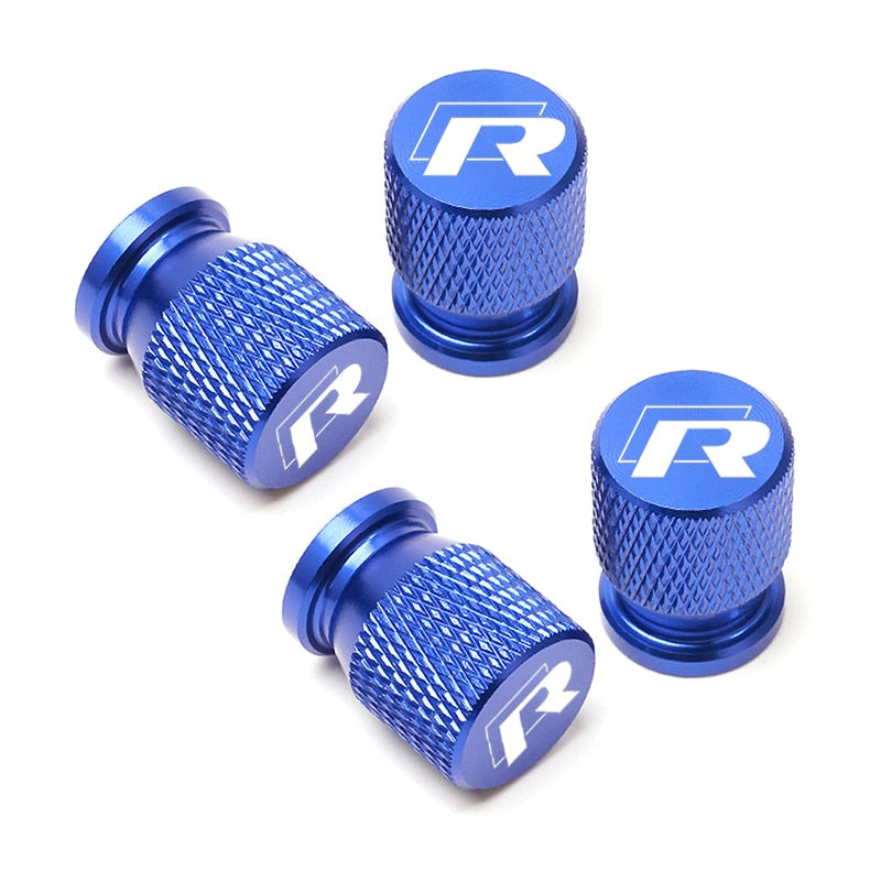 Volkswagen R / RLine Dust Tire Valve Caps - Lxud Customz