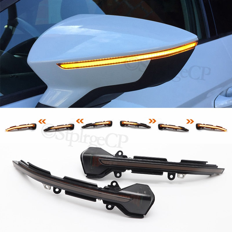 Side Mirror LED Dynamic Turn Signal For Seat Leon Mk3 5F - Lxud Customz